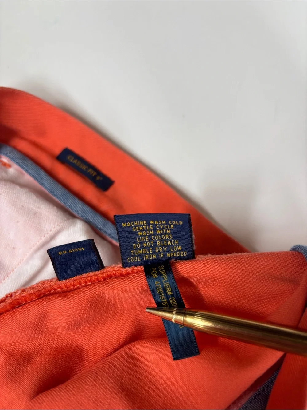 Polo Ralph Lauren Chino Classic 9” Shorts Golf Travel Preppy Orange Mens Size 38